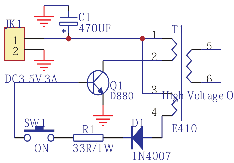 Schaltplan eines ähnliches Lichtbogen-Generators