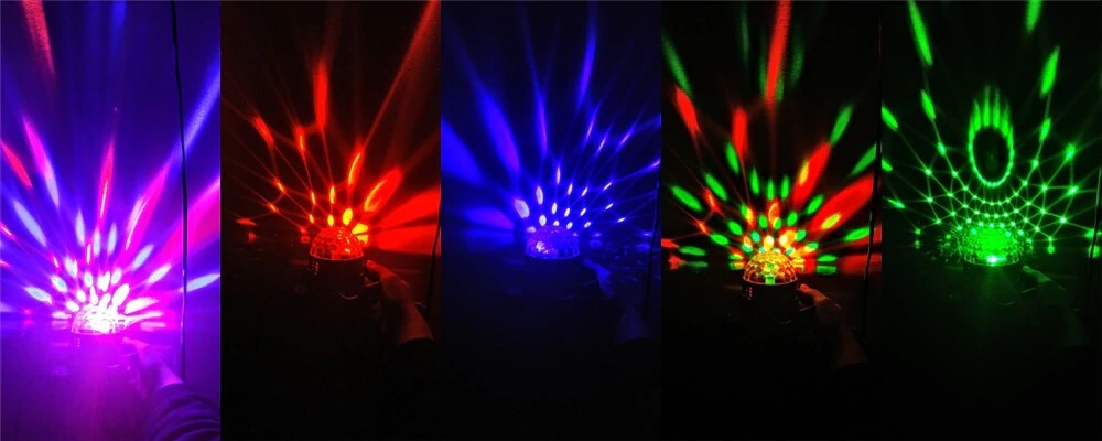 Mögliche Effekte der LED-Diskokugel laut Hersteller