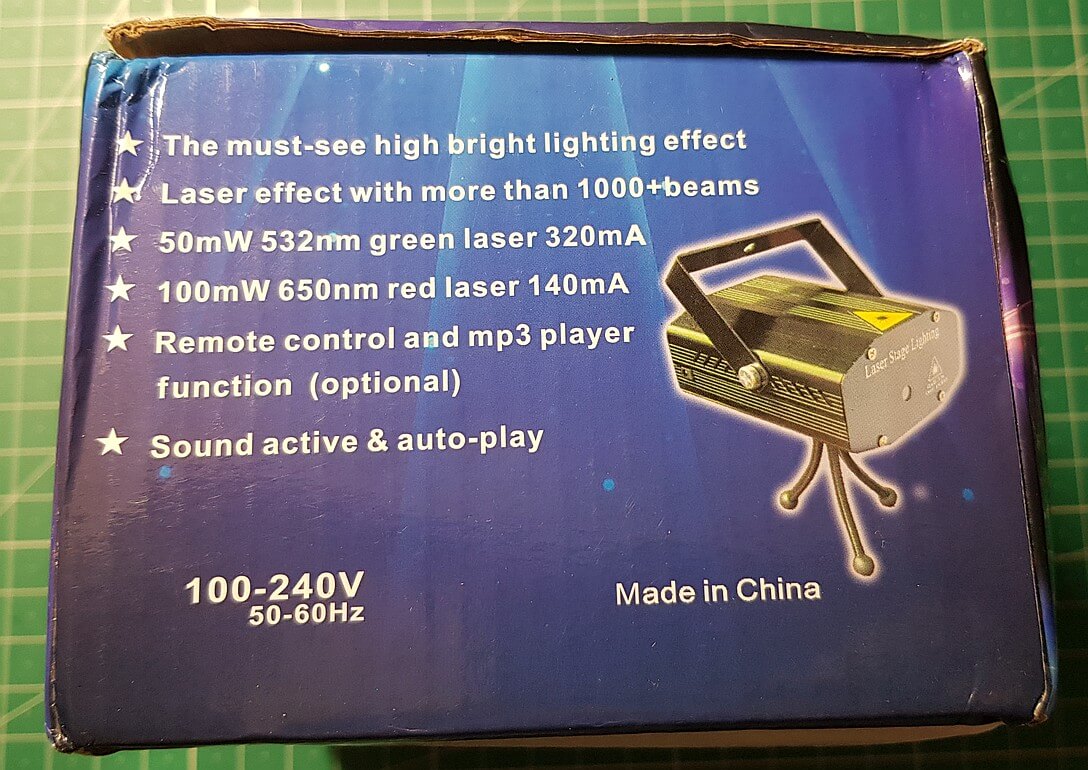 Verpackung des Laser Stage Light