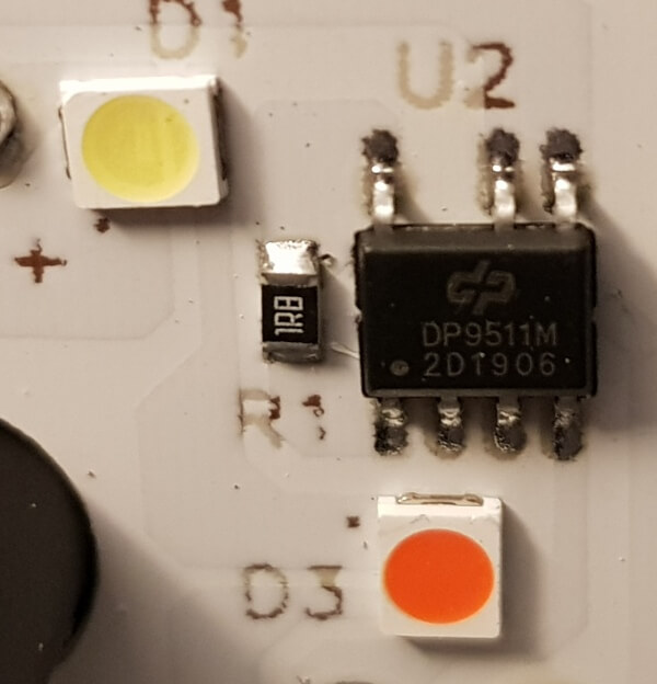 Detailansicht mit Treiber-IC DP9511M