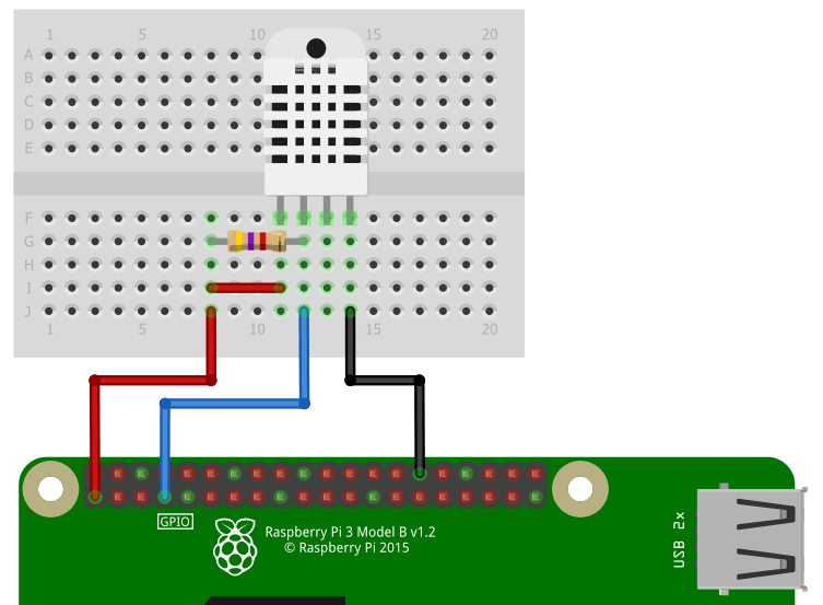 Anschluss eines DHT22-Moduls mit dem Raspberry Pi