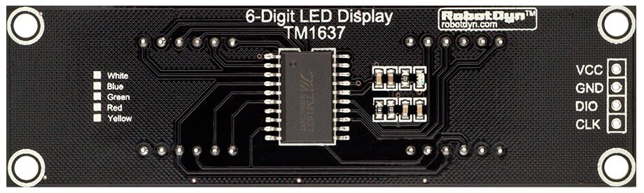 TM1637 Display-Modul mit 6 Ziffern (Unterseite)