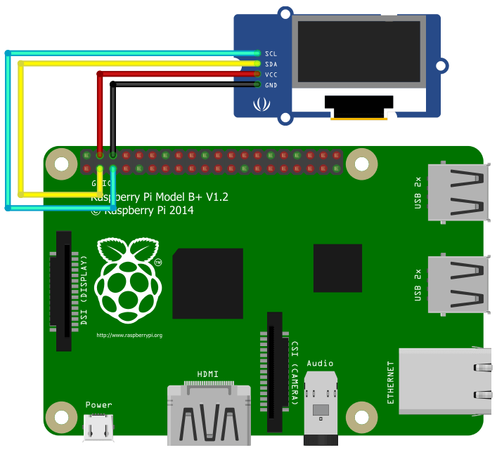 Anschluss des I²C OLED-Moduls mit dem Raspberry Pi 3 B+