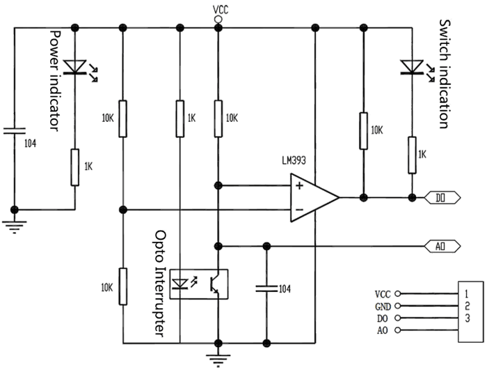 Schaltplan des IR-Lichtschranken-Moduls