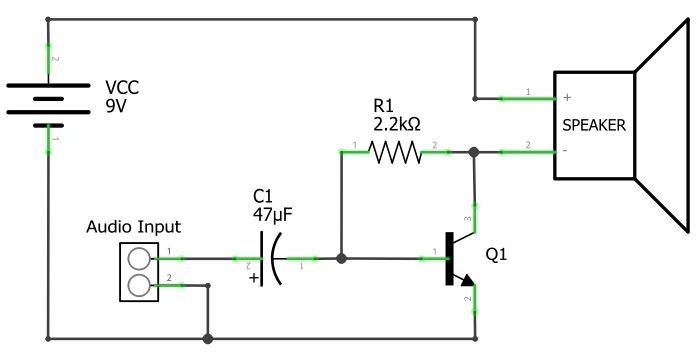 Schaltplan für den Single-Transistor Verstärker