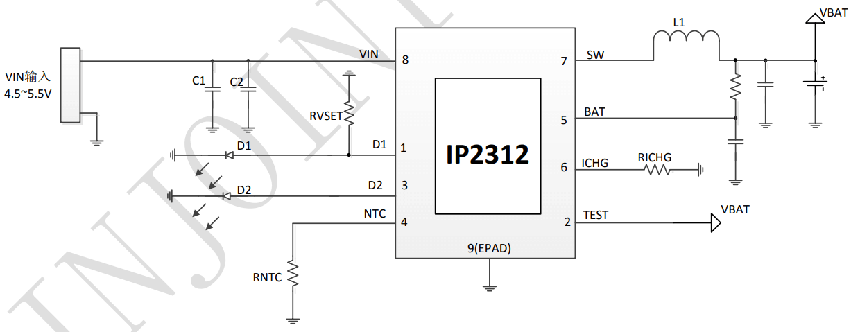 Einfaches Anwendungsschema des IP2312