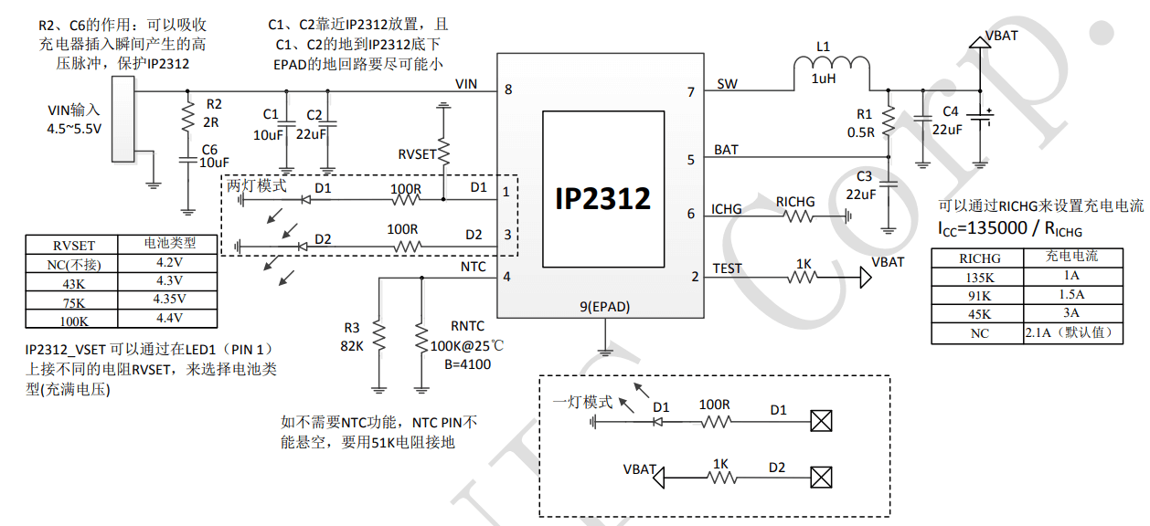 Typisches Anwendungsschema des IP2312