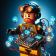 Prompt: Lego-Figur mit LED beleuchtet und ATtiny als Steuerungschip, fotorealistisch
