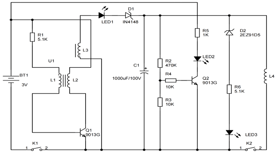 Schaltplan des elektromagnetischen Beschleunigers